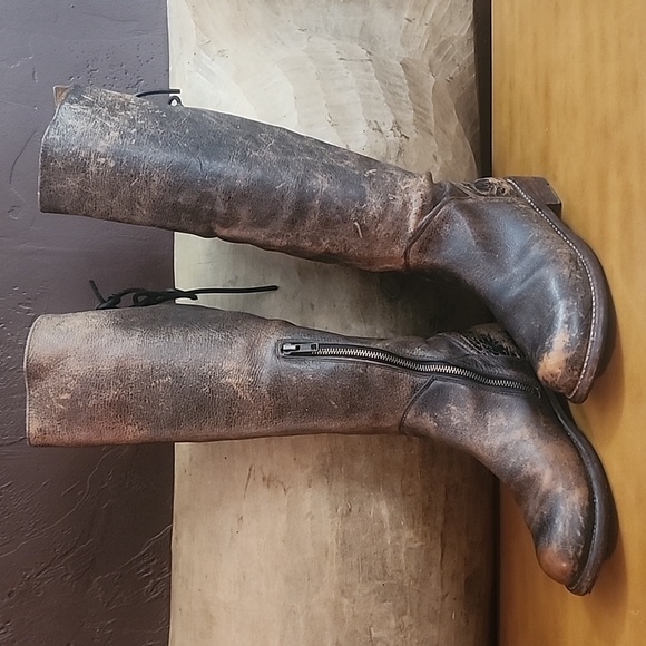 Bed Stu Manchester Hand Made Tall Distressed Leather Boots. Size: 7 - Picture 4 of 11